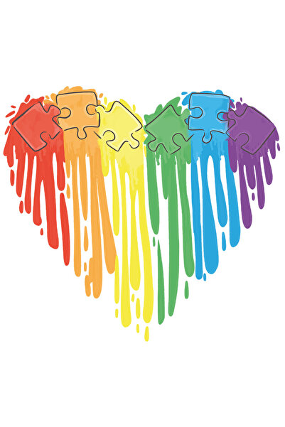 StoryGift Romania Sticker Adeziv 90CM Inima, Awareness Heart, Constientizarea...