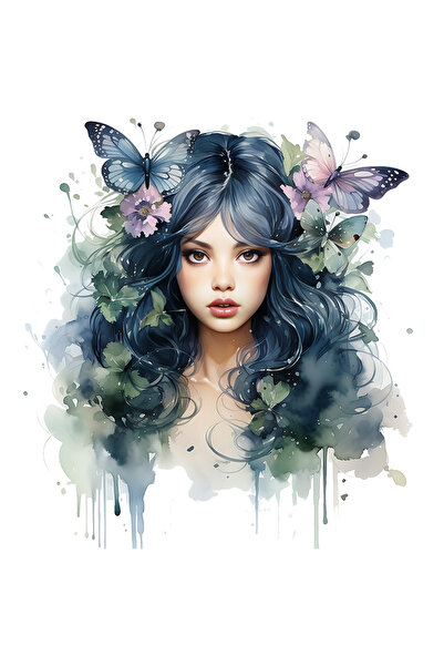 StoryGift Romania Sticker Autocolant 70CM cu o fata draguta in natura, ilustr...