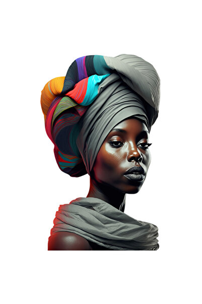 StoryGift Romania Sticker Self-Adhesive 70CM With Portrait, Woman, Scarf, Afr...