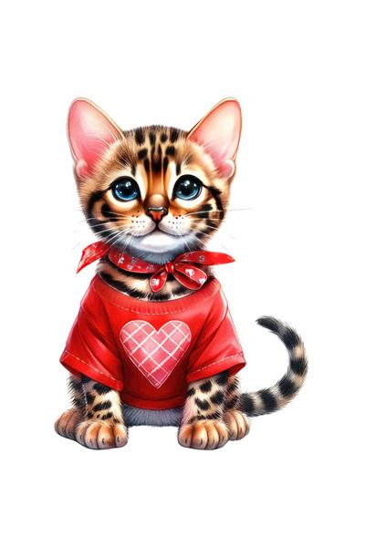 StoryGift Romania Sticker Autocolant 70CM cu o pisicuta care poarta o bluza c...