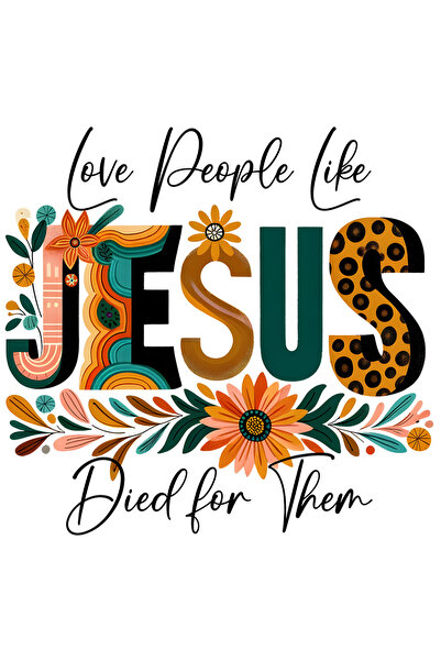 StoryGift Romania Sticker Eticheta 40CM cu mesajul "Love people like Jesus di...
