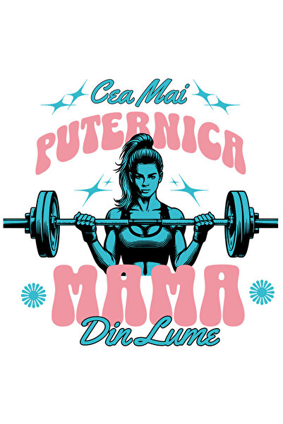 StoryGift Romania Sticker Eticheta 40CM cu Femeie Cea Mai Puternica Mama Din ...