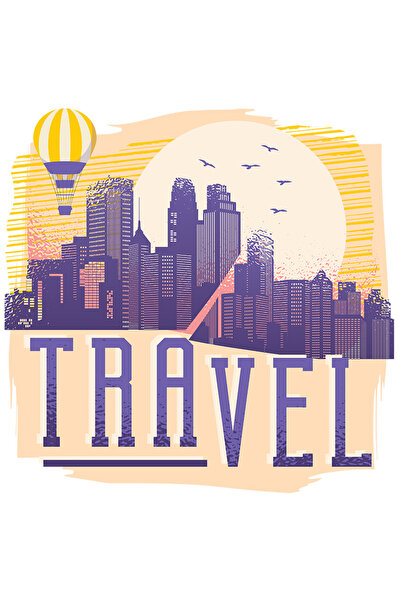 StoryGift Romania Sticker Autocolant 70CM Cu Peisaj Uraban Apus De Soare Oras...