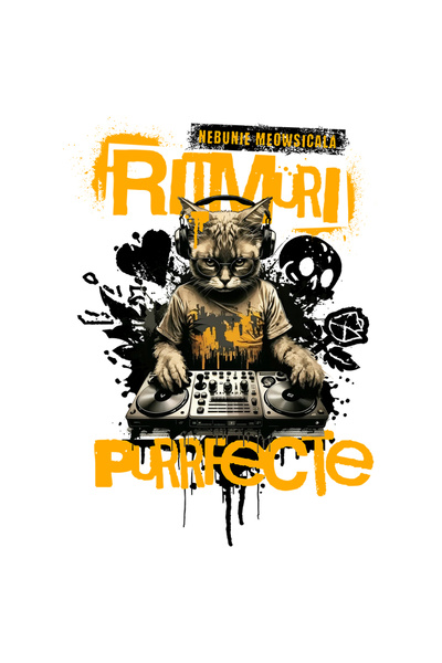 StoryGift Romania Sticker Autocolant 70CM Adeziv Ritmuri PURRfecte, nebunie m...