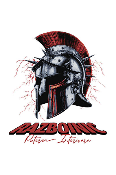 StoryGift Romania Sticker Eticheta 40CM cu Coif De Razboinic Text Puterea Interioara Razboinic Mentalitate cu Ma