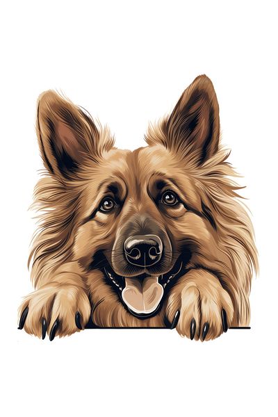 StoryGift Romania Sticker Adeziv 90CM cu un caine blanos, fericire, jucaus, gheare, labute, pentru iubitorii de