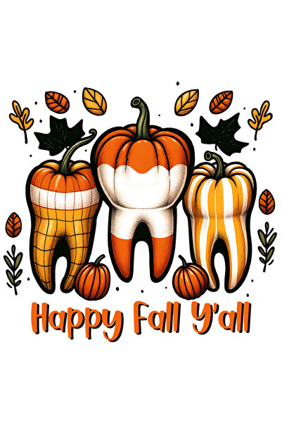 StoryGift Romania Sticker Adeziv 90CM cu mesajul "Happy Fall y'all", profesie, ilustratie, munca, dedicare, pasi