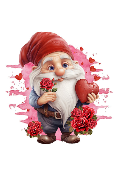 StoryGift Romania Sticker Adeziv 90CM cu un pitic cu barba lunga care tine o ...