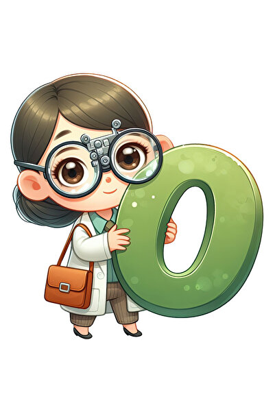 StoryGift Romania Sticker Eticheta 50CM cu o doctorita care tine litera "O", ...