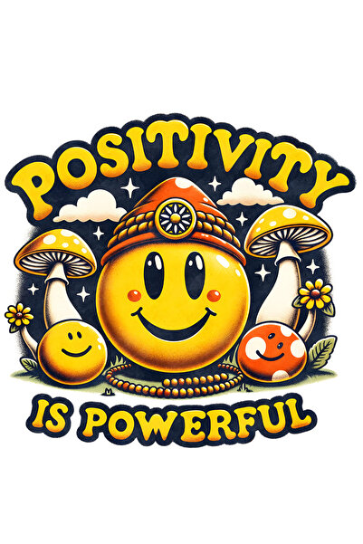 StoryGift Romania Sticker Adeziv 90CM cu un emoji vesel cu mesajul "Positivit...