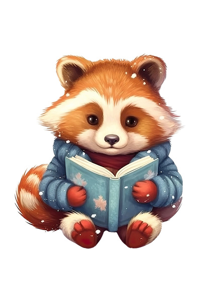 StoryGift Romania Sticker Adeziv 90CM cu un animalut care tine o carte deschi...