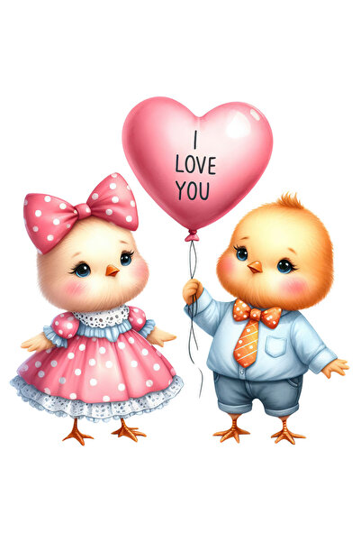 StoryGift Romania Sticker Eticheta 40CM cu o puicuta si un pui de gaina, ilus...