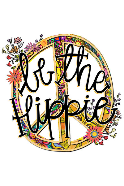 StoryGift Romania Sticker Cu Mesajul "be The Hippie", Stilul Hippie, Cultura,...