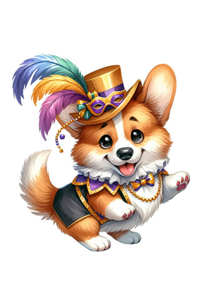 StoryGift Romania Sticker Eticheta 40CM cu un catel care danseaza, ilustratie...