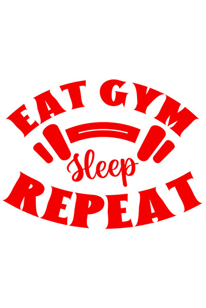 StoryGift Romania Sticker Eticheta 40CM Exterior cu o haltera si textul "Eat ...