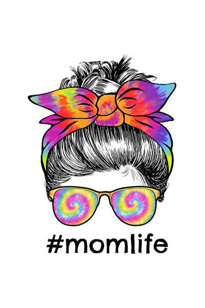 StoryGift Romania Sticker Autocolant 70CM cu mesajul "#Momlife", ilustratie, ...