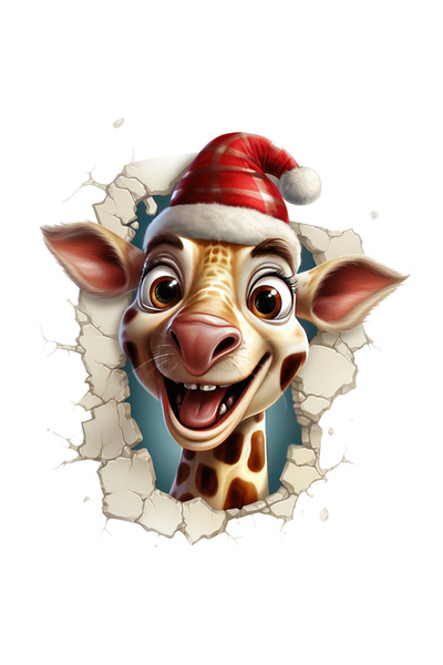 StoryGift Romania Sticker Eticheta 40CM cu o girafa vesela care scoate capul ...