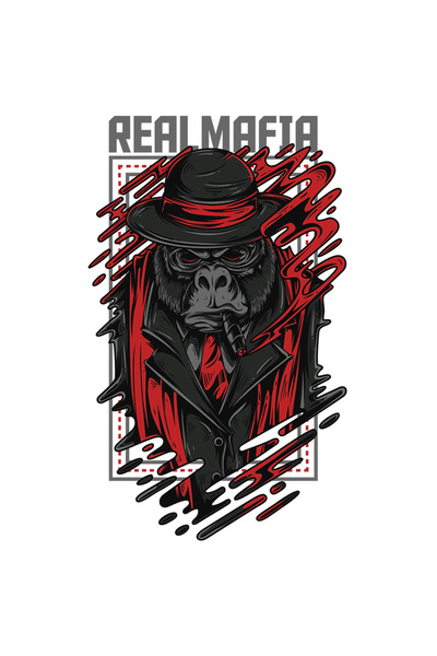 StoryGift Romania Sticker Cu Portret Gorila Eleganta Tinuta Mafie Palarie Cu ...