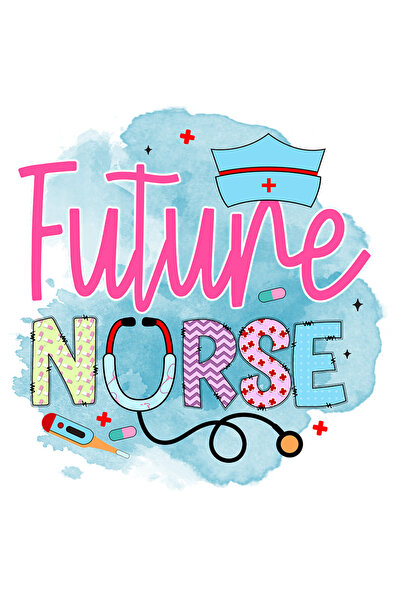 StoryGift Romania Sticker Adeziv 90CM cu mesajul "Future nurse", profesie, il...