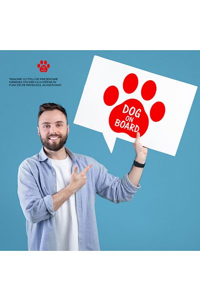 StoryGift Romania Sticker Adeziv 90CM Exterior pentru cei care au un caine la bord , Vinyl Rosu, 90 cm