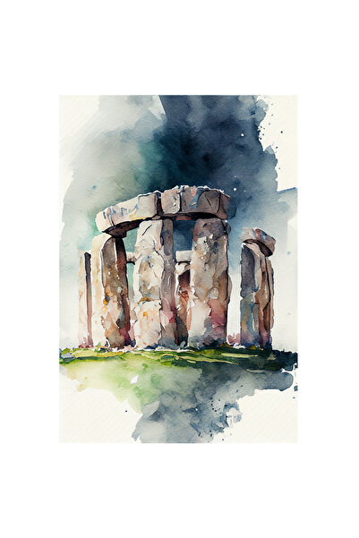 StoryGift Romania Sticker Autocolant 70CM Cu Peisaj Istoric, Watercolor, Atractii Turistice, Italia, Roma, Vacan