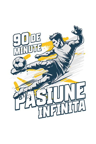 StoryGift Romania Sticker Adeziv 90CM cu Jucator De Fotbal Campion Teren Lovi...