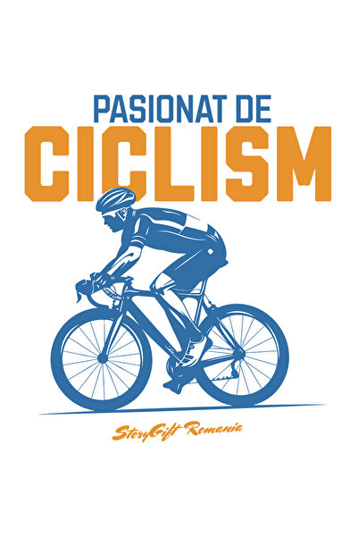 StoryGift Romania Sticker Adeziv 90CM cu Silueta Barbat Bicicleta Ciclism Casca Profesionist Sport Text Pasionat