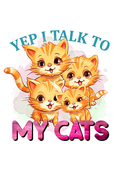 StoryGift Romania Sticker Eticheta 40CM cu pisoi cu mesajul "Yep, I talk to m...