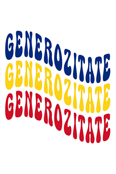 StoryGift Romania Sticker Autocolant 70CM Cuvantul Generozitate, in Culorile ...