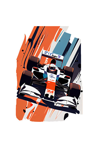 StoryGift Romania Sticker Eticheta 50CM Cu Masina, Formula 1, Curse, Pilot, Sport, Casca, cu Margini Albe, PVC