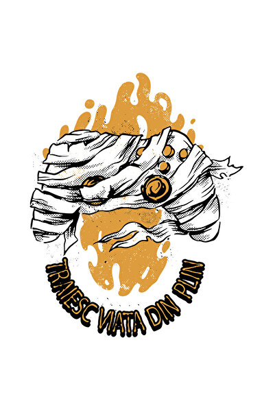 StoryGift Romania Sticker Autocolant 70CM Cu Mesaj Traiesc Viata Din Plin, Ma...