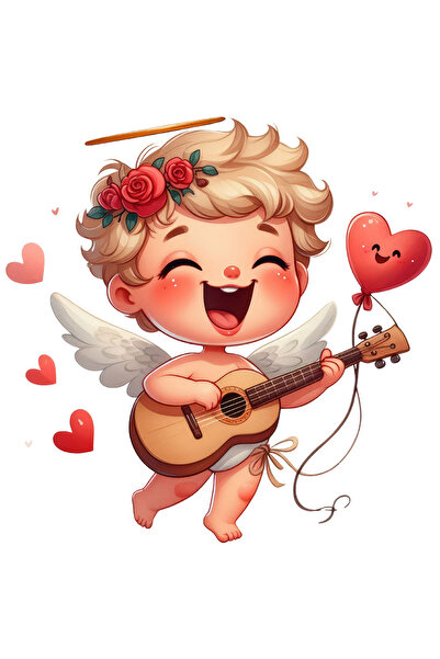 StoryGift Romania Sticker Eticheta 40CM cu un bebelus Cupidon care canta la c...