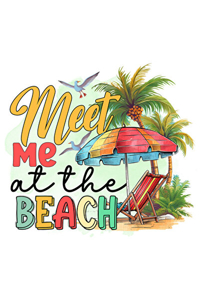 StoryGift Romania Sticker Eticheta 40CM cu mesajul "Meet me at the beach", va...