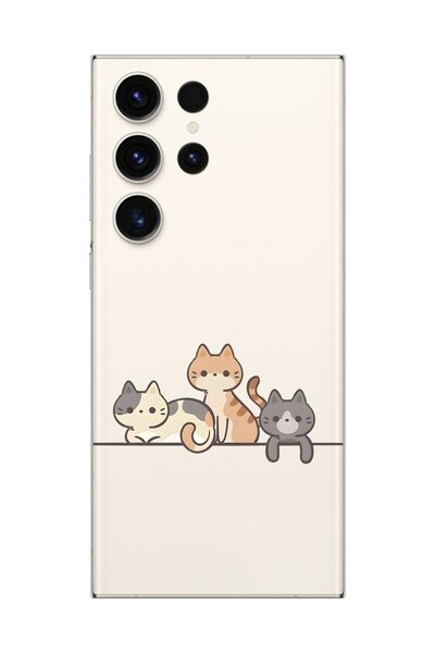 Dali Design حافظة شفافة متوافقة مع هاتف Galaxy S23 Ultra بتصميمات Cats 4