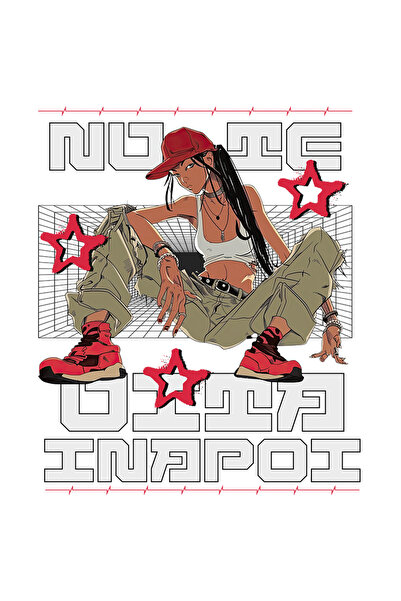 StoryGift Romania Sticker Autocolant 70CM Adeziv Fata gangster text motivatio...