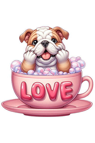 StoryGift Romania Sticker Eticheta 50CM cu un catel vesel, ilustratie, sta in...