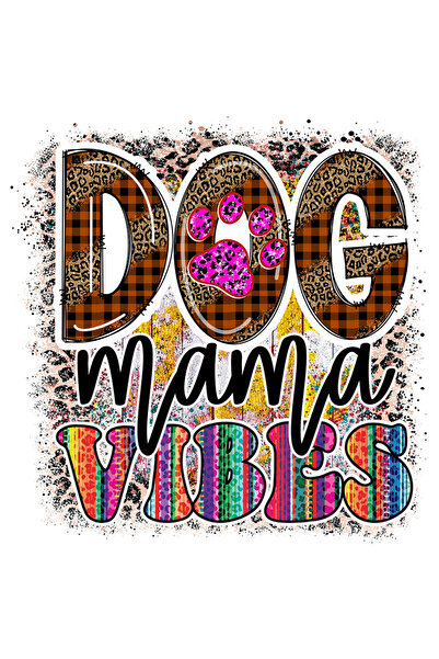 StoryGift Romania Sticker Eticheta 40CM cu mesajul "Dog Mama Vibes", caine, a...