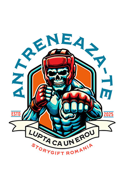 StoryGift Romania Sticker Adeziv 90CM cu Luptator MMA Schelete Uman Cu Protectie Sport Contact Motivational Antr