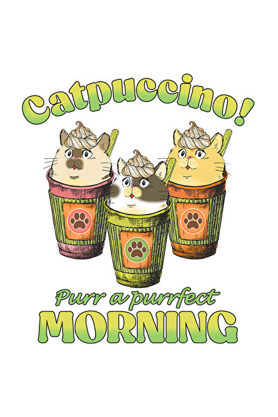 StoryGift Romania Sticker Adeziv 90CM cu pisici in cesti cu cafea cu mesajul ...