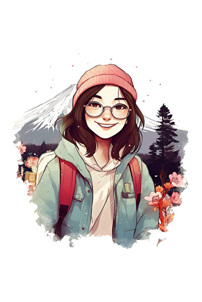 StoryGift Romania Sticker Autocolant 70CM cu o fata vesela care se afla in dr...