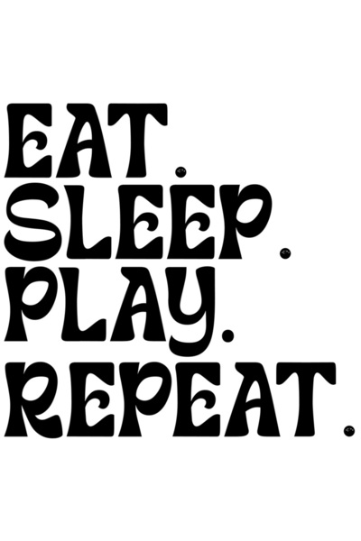 StoryGift Romania Sticker Adeziv 90CM Exterior cu mesajul "Eat. Sleep. Play. Repeat." - mananca dormi joaca repe