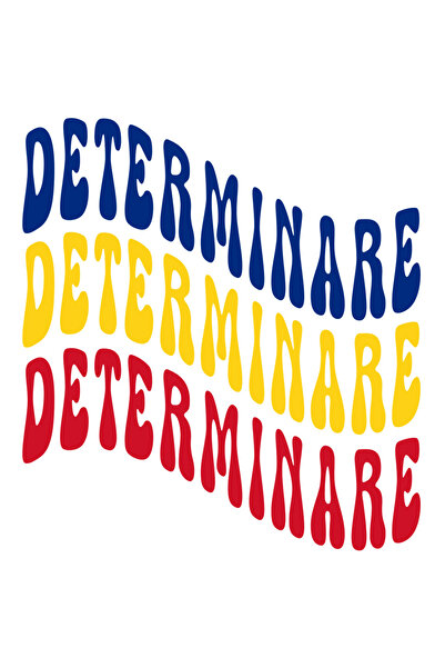 StoryGift Romania Sticker Autocolant 70CM Cuvantul Determinare, in Culorile Steagului Romaniei, Rosu, Galben, Al