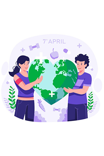 StoryGift Romania Sticker Autocolant 70CM Cu Ziua Mondiala A Sanatatii, Inima...