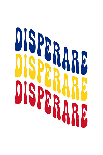 StoryGift Romania Sticker Autocolant 70CM Cuvantul Disperare, in Culorile Steagului Romaniei, Rosu, Galben, Alba