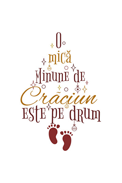 StoryGift Romania Sticker Autocolant 70CM Adeziv O minune de Craciun e pe dru...