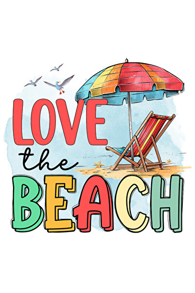 StoryGift Romania Sticker Adeziv 90CM cu mesajul "Love the beach", vara, vaca...