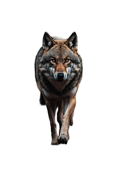 StoryGift Romania Sticker Autocolant 70CM Cu Lup care te Priveste, Padure, Salbaticie, Caine, cu Margini Albe,