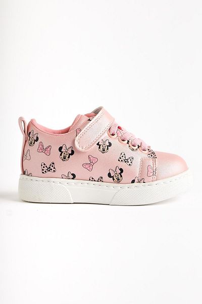 Limoya Pantofi sport pentru bebeluși cu detaliu cu clichet cu șireturi imprimate cu personaje de desene animate Eini Pink