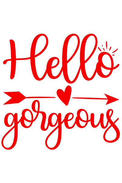 StoryGift Romania Sticker Exterior cu inimioara si textul "Hello, gorgeous" -...