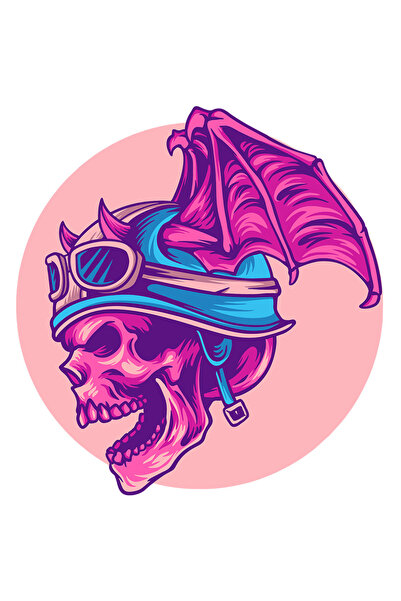 StoryGift Romania Sticker Adeziv 90CM Cu Craniu, Aripi, Demon, Liliac, Casca, Ochelari, cu Margini Albe, PVC Vi